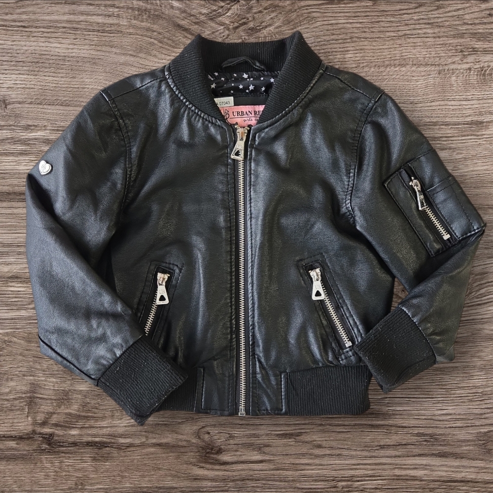 Urban Republic Kid's Black faux leather Jacket